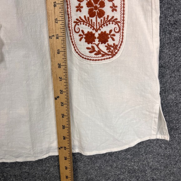 NEW Savanna Jane Embroidered Lace Trim White Cotton Boho Tunic Top Plus Size 1X - Picture 6 of 9